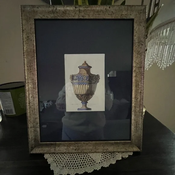 Classical and designer prints vase and urn picture frame.